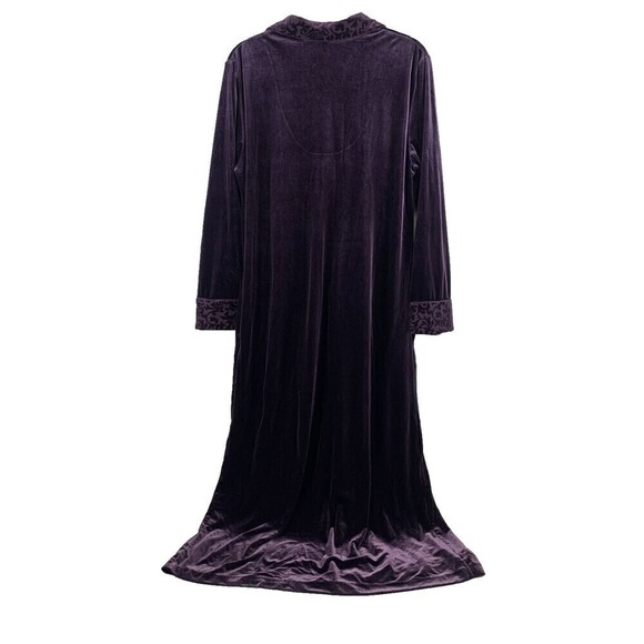 Adonna Robe Lounger Velvet Velour Purple Soft Half Zip Collared Long Women Small - Picture 8 of 15